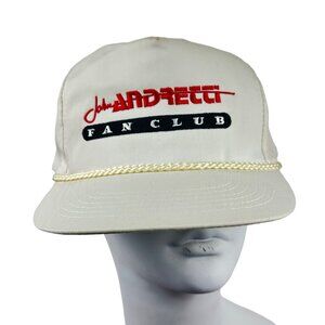 Vintage John Andretti Snapback Baseball Hat Cap Fan Club OSFA Embroidered White